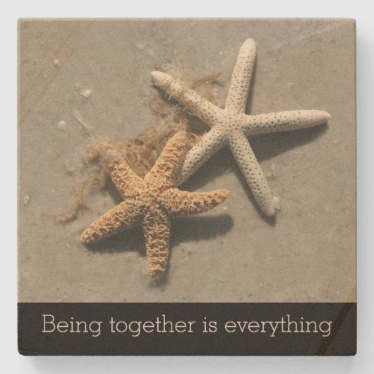 Romantisches Thema am Strand Steinuntersetzer (Vorderseite)