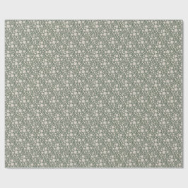 Romantisches tiefes Salbei-Wasserfarben-Blumenmust Geschenkpapier