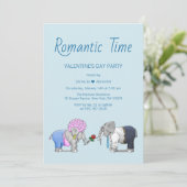 Romantisches Time Valentinstag Party Einladung (Stehend Vorderseite)