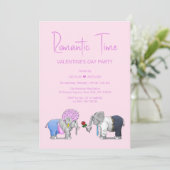 Romantisches Time Valentinstag Party Einladung (Stehend Vorderseite)