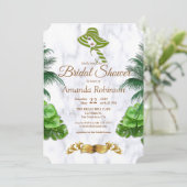 Romantisches tropisches Brautparty Einladung (Stehend Vorderseite)