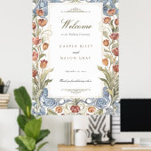 Romantisches Tulpen-Hochzeits-Willkommensschild Poster (Heimbüro)