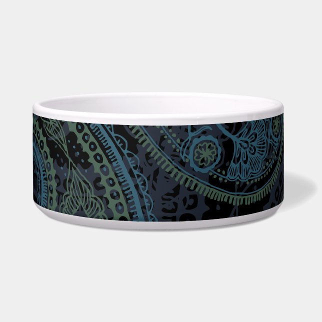 Romantisches Türkis-, Blaues u. Grünespaisley Napf (Vorderseite)