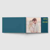Romantisches Türkis Modern Foto Gästebuch (Voll)