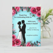 💐 Romantisches Türkis-Rosen-Hochzeitsthemen-Set � (Stehend Vorderseite)