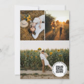 Romantisches Typografie-QR-Foto Save the Date (Rückseite)