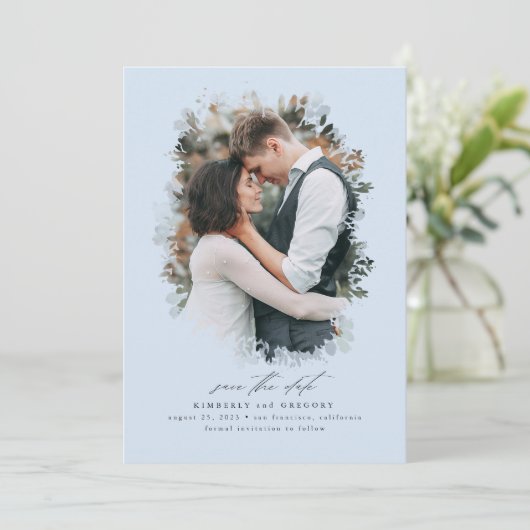Romantisches und Dreamy Save the Date Foto (Stehend Vorderseite)
