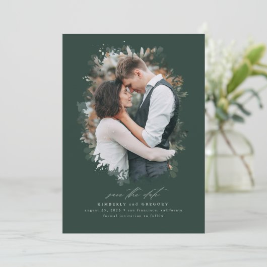 Romantisches und Dreamy Save the Date Foto (Stehend Vorderseite)