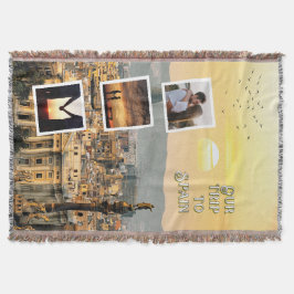 Romantisches Urlaubsfoto-Collagen-Design Decke