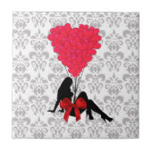 Romantisches Valentindesign Fliese (Vorderseite)