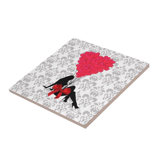 Romantisches Valentindesign Fliese (Seite)