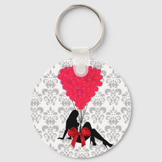 Romantisches Valentindesign Schlüsselanhänger (Vorderseite)