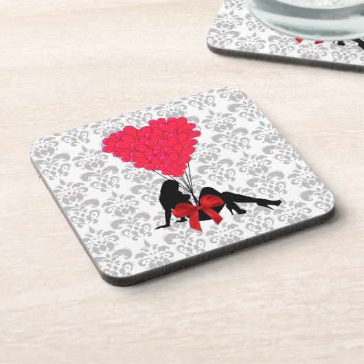 Romantisches Valentindesign Untersetzer (Linke Seite)