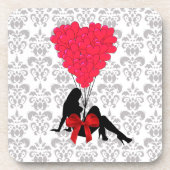 Romantisches Valentindesign Untersetzer (Vorderseite)