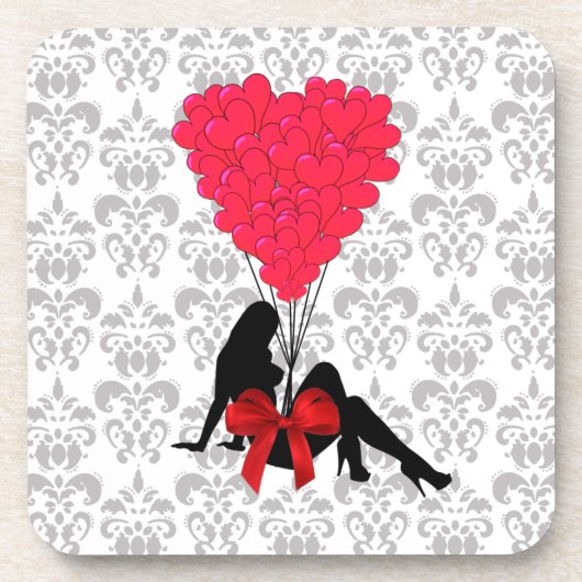 Romantisches Valentindesign Untersetzer (Vorderseite)