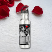 Romantisches Valentine Couple Foto I Red Heart U N Edelstahlflasche
