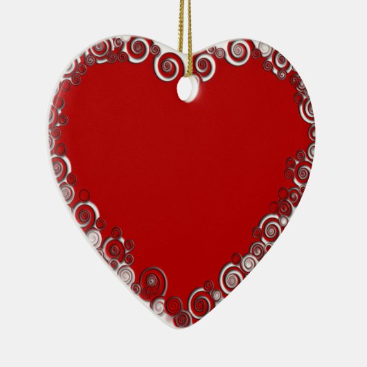 Romantisches Valentine-Liebe-Herz-Rot Keramik Ornament (Rechts)