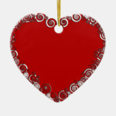 Romantisches Valentine-Liebe-Herz-Rot Keramik Ornament (Vorne)