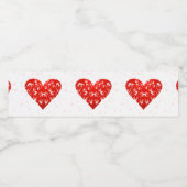 Romantisches Valentinherz Wasserflaschenetikett (Einzelnes Label)