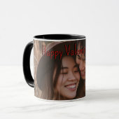 Romantisches Valentinisches Foto mit Namen & Datum Tasse (Vorderseite Links)