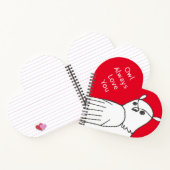 Romantisches Valentinisches Rotes Weißes Owl Notizblock (Innenseite)
