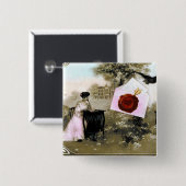 ROMANTISCHES VALENTINSCHREIBEN, ROTWACHS-SIEGEL BUTTON (Vorne & Hinten)