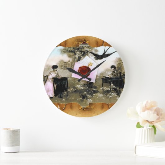 ROMANTISCHES VALENTINSCHREIBEN, ROTWACHS-SIEGEL GROßE WANDUHR (Zuhause)