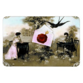 ROMANTISCHES VALENTINSCHREIBEN, ROTWACHS-SIEGEL MAGNET (Horizontal)