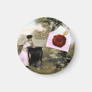 ROMANTISCHES VALENTINSCHREIBEN, ROTWACHS-SIEGEL MAGNET