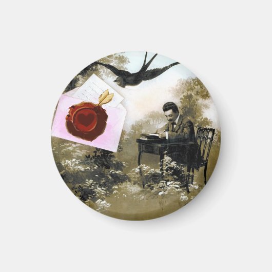 ROMANTISCHES VALENTINSCHREIBEN, ROTWACHS-SIEGEL MAGNET (Vorne)