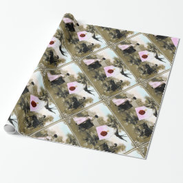 ROMANTISCHES VALENTINSCHREIBEN, ROTWACHSTUM SIEGEL GESCHENKPAPIER