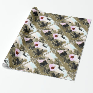 ROMANTISCHES VALENTINSCHREIBEN, ROTWACHSTUM SIEGEL GESCHENKPAPIER