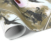 ROMANTISCHES VALENTINSCHREIBEN, ROTWACHSTUM SIEGEL GESCHENKPAPIER (Rolleneckpunkt)