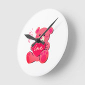 Romantisches Valentinsgeschenk Runde Wanduhr (Winkel)