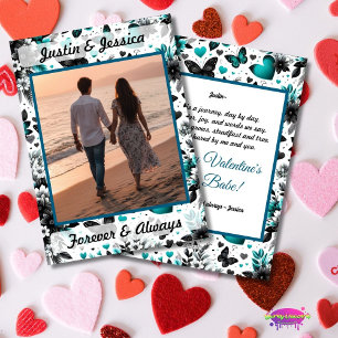 Romantisches Valentinstag-Foto und individuelles G Feiertagskarte