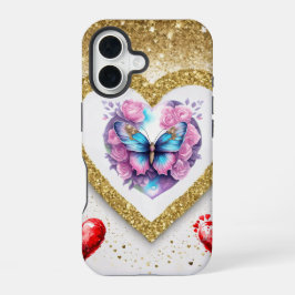 Romantisches Valentinstag-Tapete - Trendy Design iPhone 16 Hülle