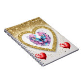 Romantisches Valentinstag-Tapete - Trendy Design Notizblock (Rechte Seite)