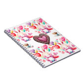 Romantisches Valentinstag-Wallpaper - Herz-Design Notizblock (Rechte Seite)