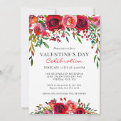 Romantisches Valentinstag Wasserfarbenes Party Einladung (Vorderseite)