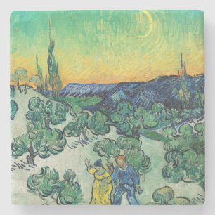 Romantisches Van-Gogh-Paar unter dem Mond lustwand Steinuntersetzer