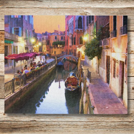 Romantisches Venedig, Italien Alley bei Sonnenunte Puzzle