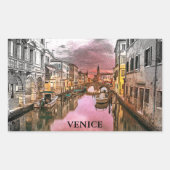 Romantisches Venedig Italien Gondelbahn Rechteckiger Aufkleber (Vorderseite)