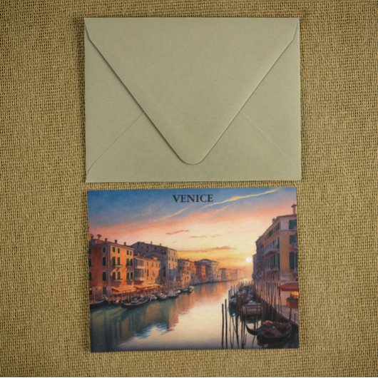 Romantisches Venedig Italien Sonnenuntergang Aussi Postkarte