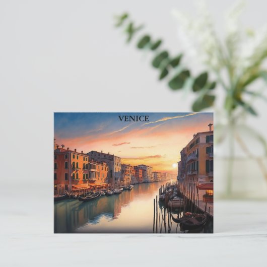 Romantisches Venedig Italien Sonnenuntergang Aussi Postkarte (Stehend Vorderseite)