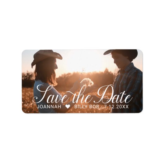 Romantisches Verlobtes Paar Foto Adressaufkleber (Vorne)