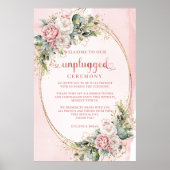 Romantisches verstaubtes rosa Blumen-Unplugged-Zer Poster (Vorne)