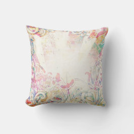 Romantisches viktorianisches mit Blumen-Grenze Kissen