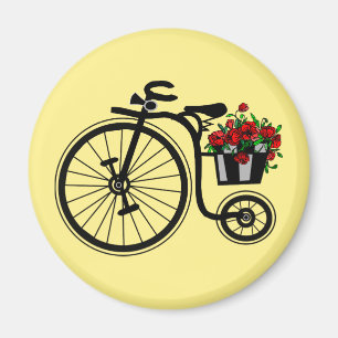 Romantisches Vintage-Blumen-Fahrrad Magnet