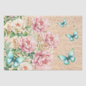 Romantisches Vintage-Blumen-Liebesbrief-Decoupage Seidenpapier (Vorderseite)