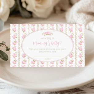 Romantisches Vintage-Blumen-Spiel für Mamas Bauch Begleitkarte